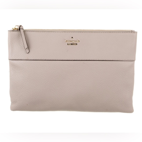 KATE SPADE | pebble Leather Zip Pouch Clutch - Picture 1 of 6